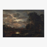 Aert van der Neer - Moonlit Landscape with Bridge - Poster