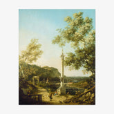Canaletto - English Landscape Capriccio with a Column - Poster