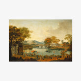 Chinese Qing Dynasty - Procession by a Lake - Poster