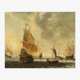 Circle of Jacob Adriaensz Bellevois - Dutch Ships in a Lively Breeze - Poster