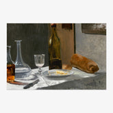 Claude Monet - Still Life with Bottle Carafe Bread and Wine - Poster