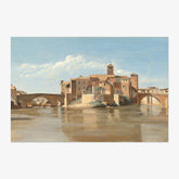 Jean-Baptiste-Camille Corot - The Island and Bridge of San Bartolomeo Rome - Poster