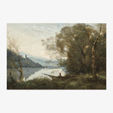 Jean-Baptiste-Camille Corot - The Moored Boatman: Souvenir of an Italian Lake - Poster