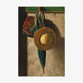 John Frederick Peto - Straw Hat Bag and Umbrella - Poster