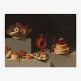 Juan van der Hamen y León - Still Life with Sweets and Pottery - Poster
