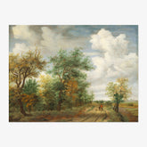 Meindert Hobbema - Wooded Landscape with Figures - Poster