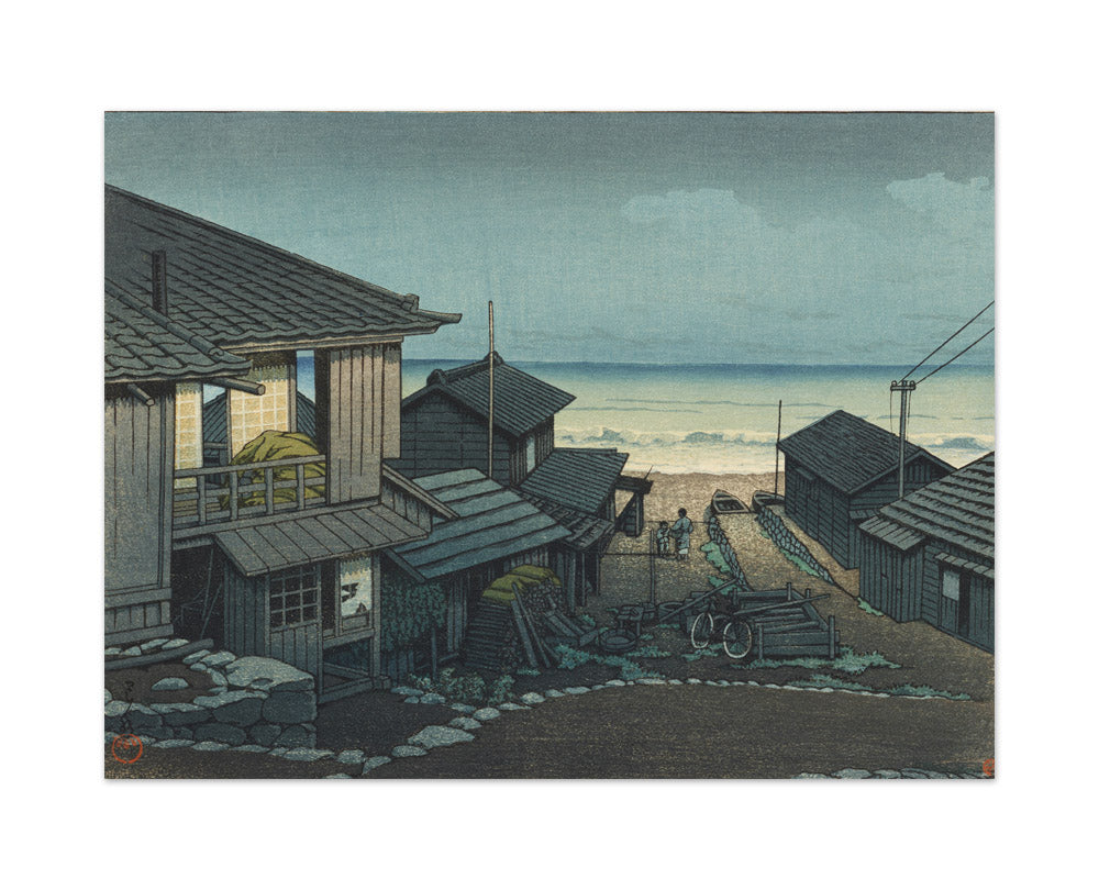 Kawase Hasui - Cloudy day at Mizuki, Ibaraki Prefecture