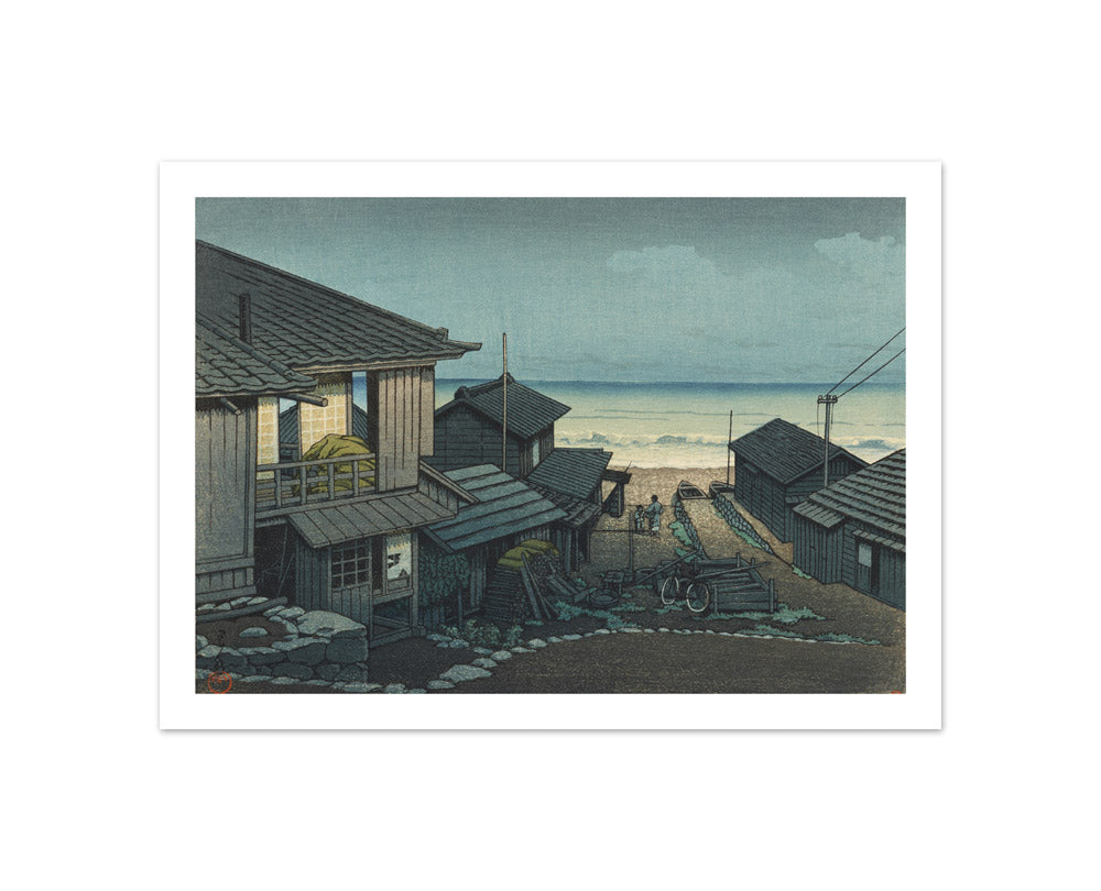 Kawase Hasui - Cloudy day at Mizuki, Ibaraki Prefecture