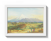New Zealand Graphic and Descriptive. Mt Egmont by Charles Decimus Barraud - Compact / Full Bleed / White Frame