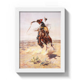 Charles Marion Russell - A Bad Hoss - Compact / Full Bleed / White Frame