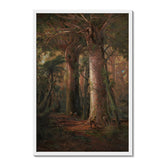 Scene of Kauri Bush, gumdiggers at work by Charles Blomfield - Extra Large / Full Bleed / White Frame