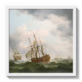 Charles Brooking - East Indiamen in a Gale - Medium / Full Bleed / White Frame