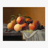 Severin Roesen - Peaches Grapes and Apples - Poster