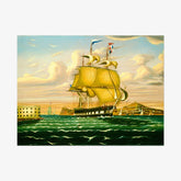 Thomas Chambers - Packet Ship Passing Castle Williams New York Harbor - Poster