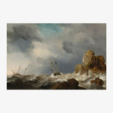 Willem van de Velde the Younger - Ships in a Gale - Poster