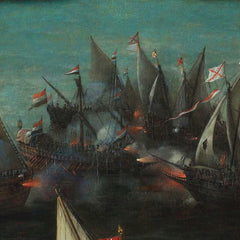 Battle between Dutch and Spanish Ships on the Haarlemmermeer by Hendrick Cornelisz Vroom - 0_66fc1c358213847b6f357904