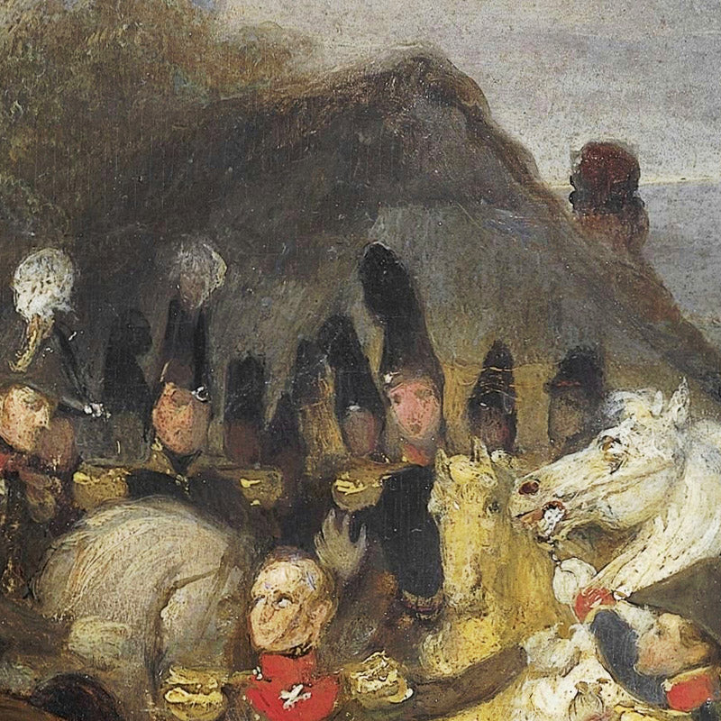 The Prince of Orange changing his Wounded Horse during the Engagement at Boutersem by Cornelis Kruseman - 0_66fe70628213847b6f357bdf