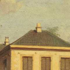The title translated into English is "The outside Carefree at Kleine Houtweg in Haarlem" by Everhardus Koster - 0_66fe86428213847b6f357c3c