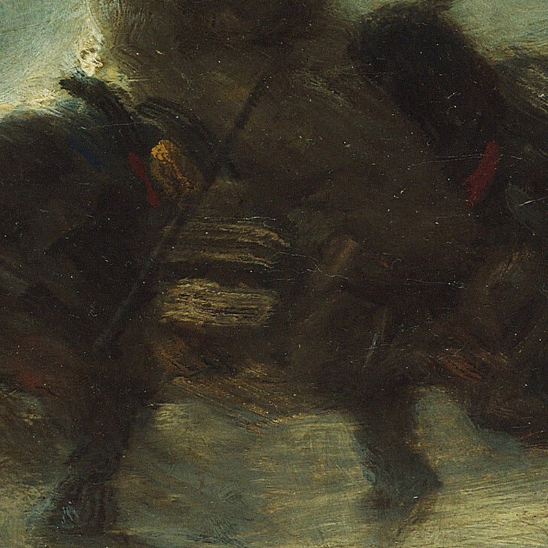 Man with Lance Riding through the Snow by Adolphe Schreyer - 0_6739004d746ff704b89f8787