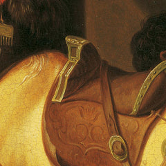 Two draught horses in the stable by Johann Baptist Michael Dallinger von Dalling - 0_673cb0985e0c5e198f5ec615