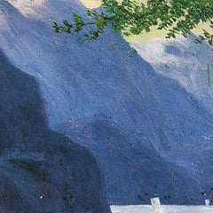 Mountain lake with hiker by E. Guenther - 0_673cd2eb5e0c5e198f5ec6a8