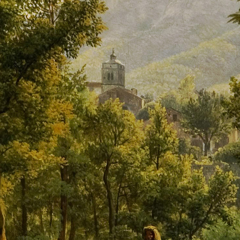 Italian Landscape (Path near Cava de' Tirreni with the Church of Santa Maria Maggiore of Corpo di Cava and Monte Finestra in the background) by Joseph Rebell - 0_674380cefaa684e1cf4ba69c
