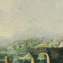 Ideal landscape with river and bridge ruin (The morning) by Johann Christian Brand - 0_674380f6faa684e1cf4ba6a0
