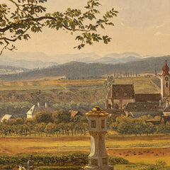 View of the Emmersdorf estate and Rothenhof Castle with Melk Abbey in the background by Joseph Rebell - 0_6743876afaa684e1cf4ba716