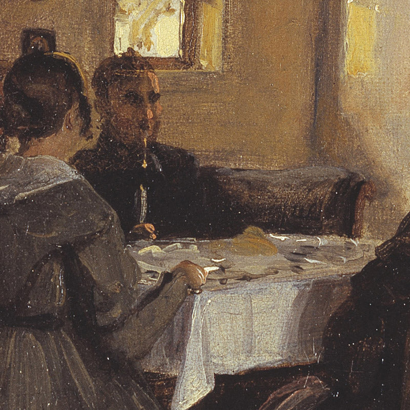 The Artist's Friends and Family Seated Round a Table. Vejby, North Zealand by P.C. Skovgaard - 0_67673148b7c995d950164023