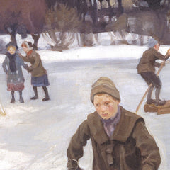 Children skating outside Fåborg by Peter Hansen - 0_67673df6b7c995d95016406a