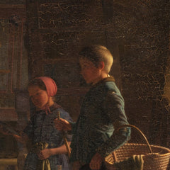 Two kids in a farmhouse kitchen by Frederik Vermehren - 0_67674d0db7c995d9501641a1