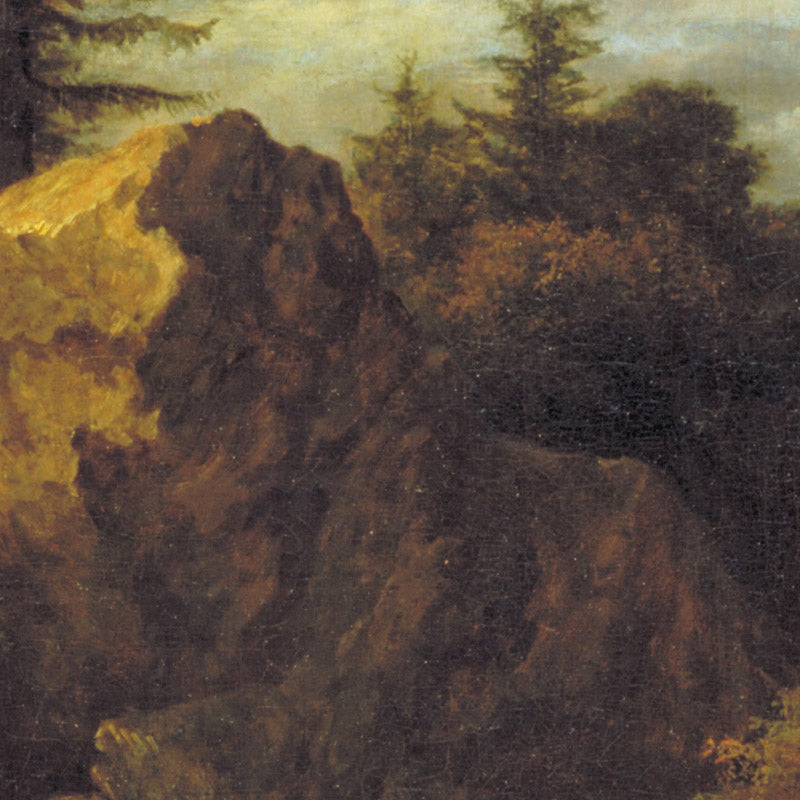Landscape with a Waterfall and a Hut by Jacob Isaacksz van Ruisdael - 0_67674f12b7c995d9501641ea