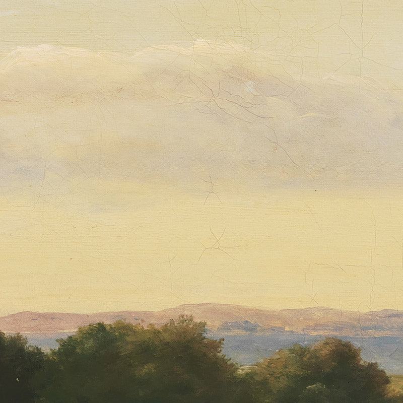 A Funen Landscape at Harvest Time with Wedellsborghoved in the Background by Dankvart Dreyer - 0_67675292b7c995d95016426b