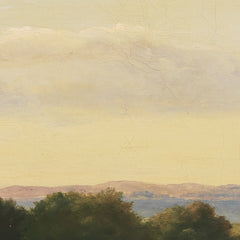 A Funen Landscape at Harvest Time with Wedellsborghoved in the Background by Dankvart Dreyer - 0_67675292b7c995d95016426b