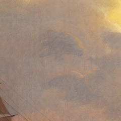 Frigate in a storm with a reefed topsail by Carl Dahl - 0_676752aeb7c995d95016426e