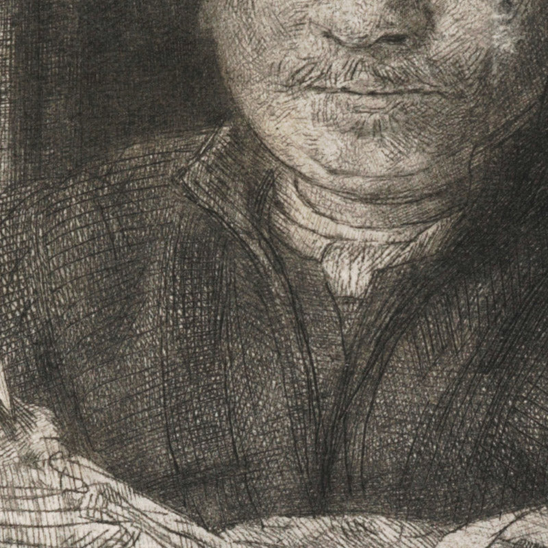 Self-portrait etching at a window by Rembrandt van Rijn - 0_6845fcac489bc5bada5cf6f9