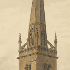 S.W. view of St. Helen's Church, Abingdon, Berkshire by John Buckler - 0_6846b0f21483fa5b355590b6