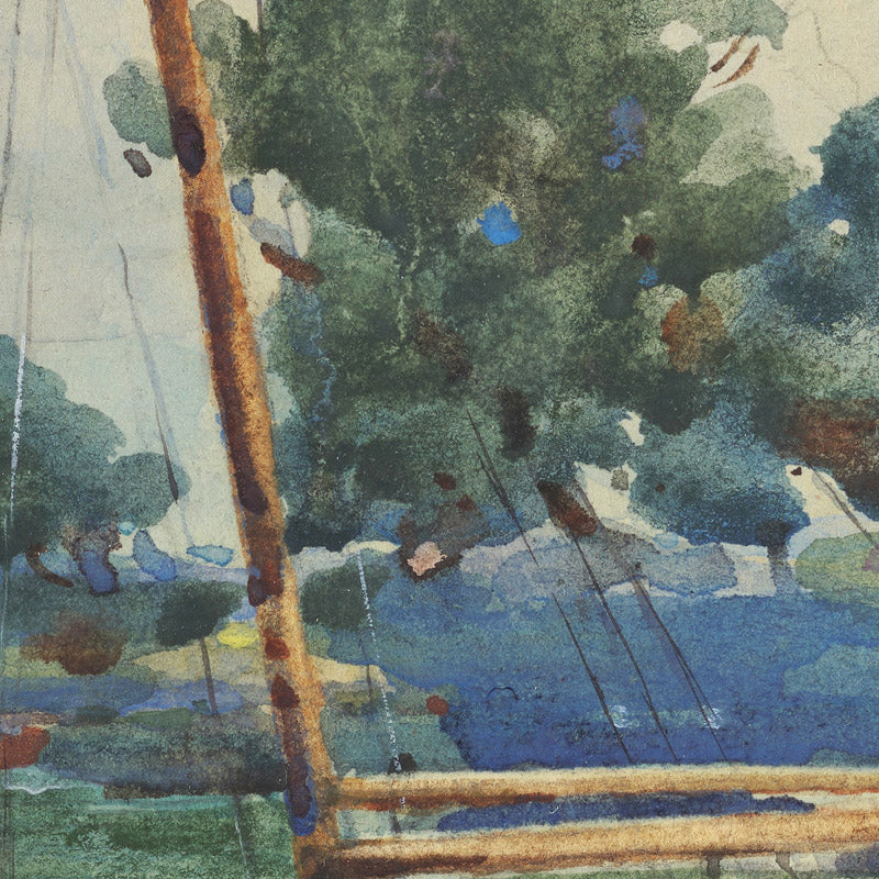 Seascape with boat by Alfred Walsh - 0_6846b3b81483fa5b355590ec