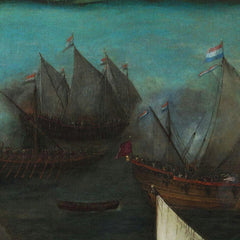 Battle between Dutch and Spanish Ships on the Haarlemmermeer by Hendrick Cornelisz Vroom - 1_66fc1c358213847b6f357904