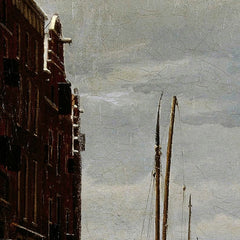 Whetstone Market (Slijpsteenmarkt) in Amsterdam with the Building 'Het Zeerecht' in Winter (The Slypsteenen at Amsterdam) by George Pieter Westenberg - 1_66fdce0e8213847b6f357b5d