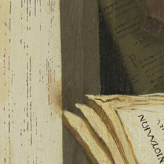 Still Life with Books, Sheet Music, Violin, Celestial Globe and an Owl by Jacob van Campen - 1_66fe7d788213847b6f357bfa