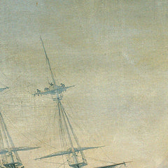 Warship in front of the South Sea Islands by Josef Carl Berthold Püttner - 1_67437d6efaa684e1cf4ba654