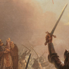 The Legend of the Danish Flag (the Dannebrog) Falling from the Heavens during the Battle of Lyndanise (Tallin) in Estonia in 1219 by C.A. Lorentzen - 1_67672a66b7c995d950163f58