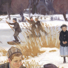 Children skating outside Fåborg by Peter Hansen - 1_67673df6b7c995d95016406a