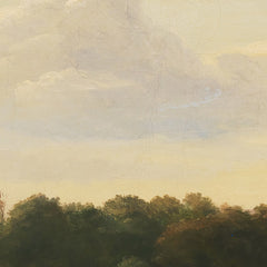 A Funen Landscape at Harvest Time with Wedellsborghoved in the Background by Dankvart Dreyer - 1_67675292b7c995d95016426b