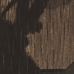 Rain at Maekawa, Sochu by Kawase Hasui - 1_6846083f489bc5bada5cf78a