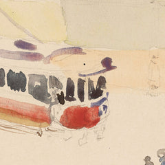 Watercolour sketch of a street scene by Gertrud Kauders - 1_6846dfd21483fa5b355591e1