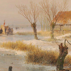A Frozen Canal near the River Maas by Andreas Schelfhout - 3_66fc596e8213847b6f3579b9