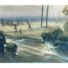 Warship in front of the South Sea Islands by Josef Carl Berthold Püttner - 3_67437d6efaa684e1cf4ba654
