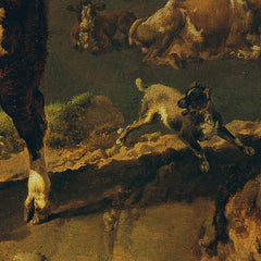 Bull chasing a cow, landscape in the background at Carrara by Johann Nepomuk Rauch - 3_67448404faa684e1cf4ba760